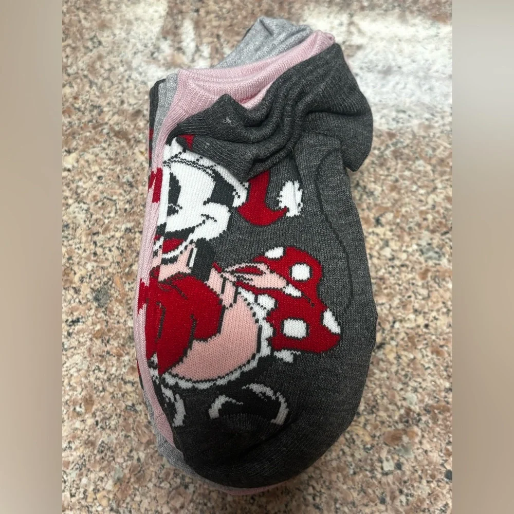 Disney Pink & Red Mickey Mouse Holiday Crew Socks 10 Pairs